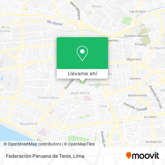 Mapa de Federación Peruana de Tenis