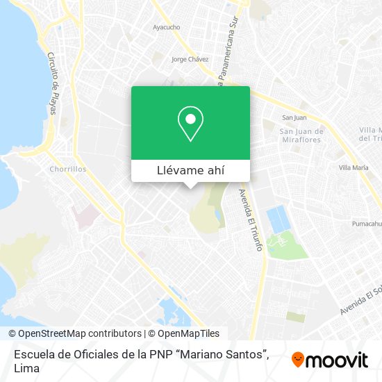 Mapa de Escuela de Oficiales de la PNP “Mariano Santos”