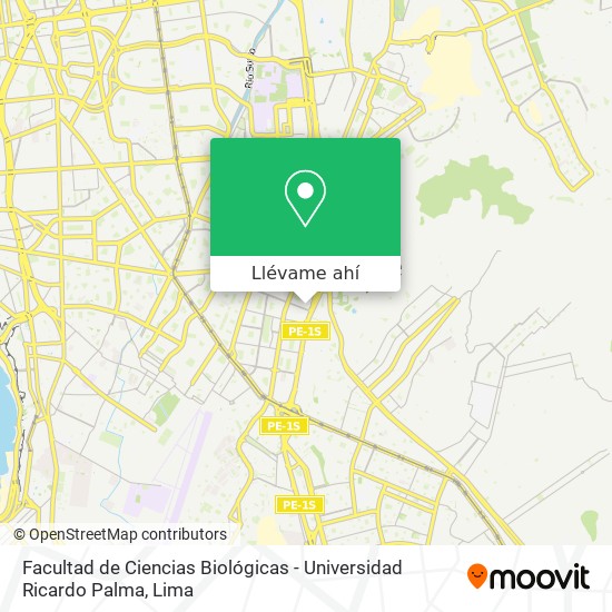 Mapa de Facultad de Ciencias Biológicas - Universidad Ricardo Palma