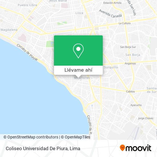 Mapa de Coliseo Universidad De Piura
