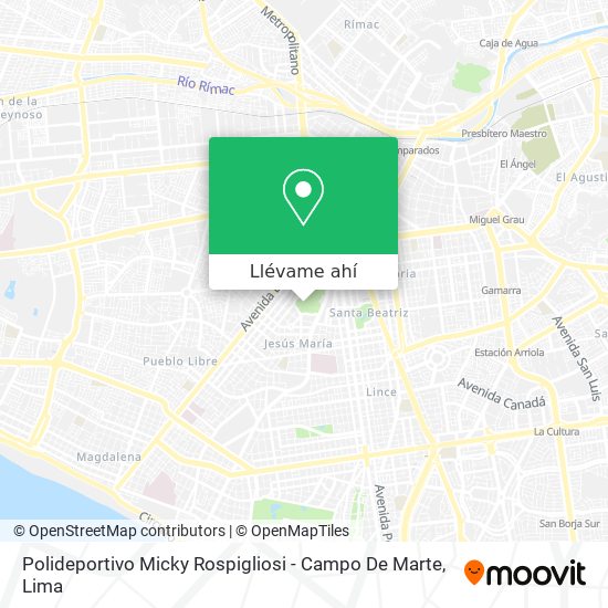 Mapa de Polideportivo Micky Rospigliosi - Campo De Marte