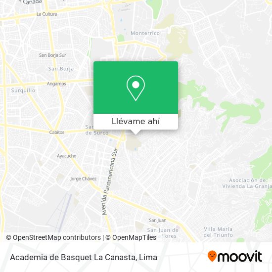 Mapa de Academia de Basquet La Canasta