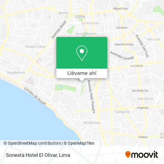 Mapa de Sonesta Hotel El Olivar