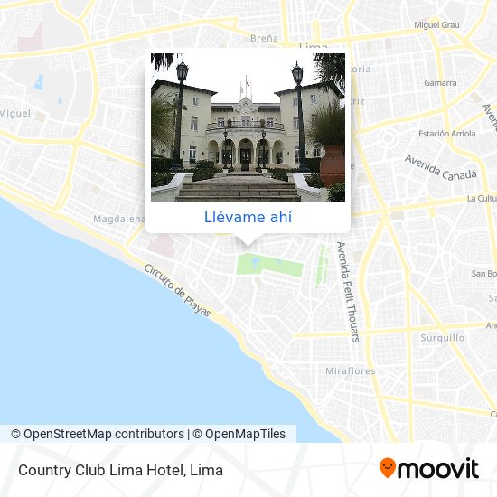 Mapa de Country Club Lima Hotel