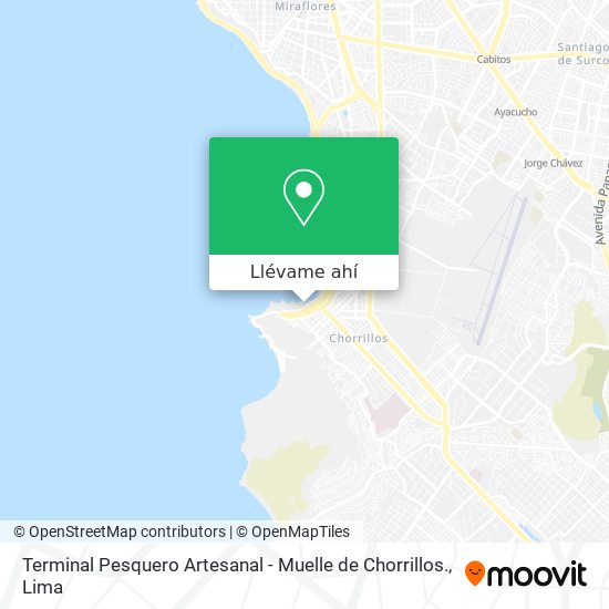 Mapa de Terminal Pesquero Artesanal - Muelle de Chorrillos.
