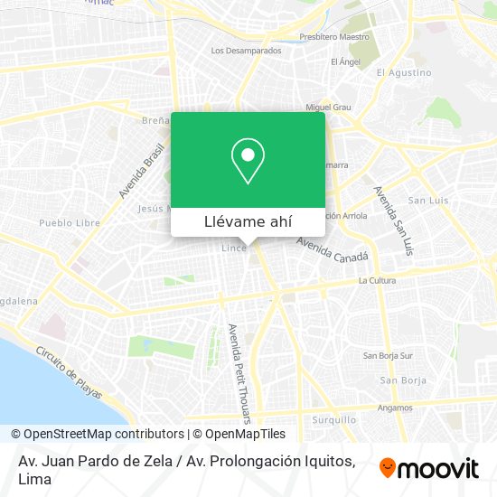 Mapa de Av. Juan Pardo de Zela / Av. Prolongación Iquitos