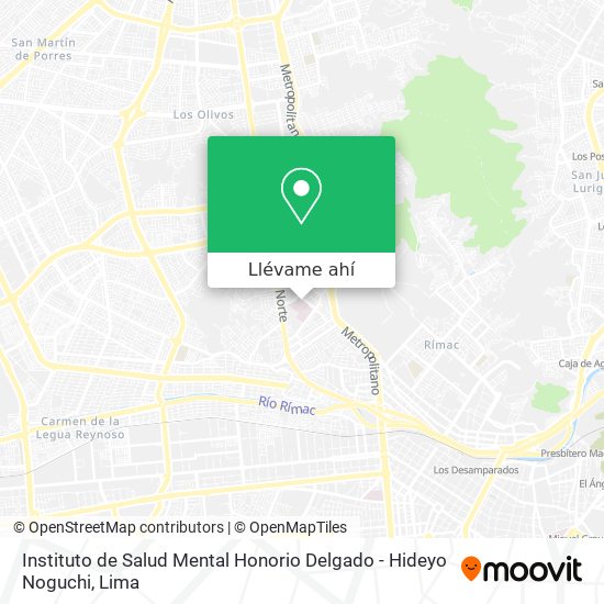 Mapa de Instituto de Salud Mental  Honorio Delgado - Hideyo Noguchi