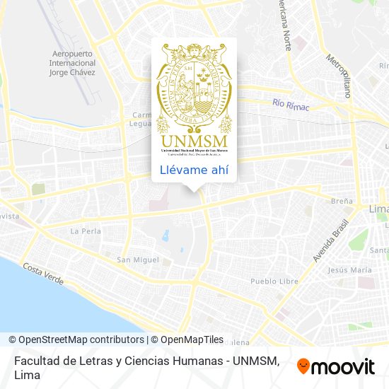 Mapa de Facultad de Letras y Ciencias Humanas - UNMSM