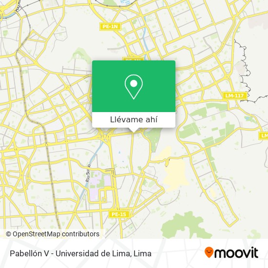 Mapa de Pabellón V - Universidad de Lima