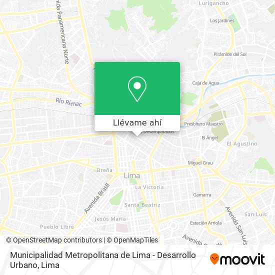 Mapa de Municipalidad Metropolitana de Lima - Desarrollo Urbano