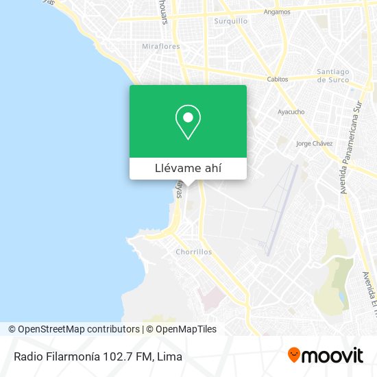 Mapa de Radio Filarmonía 102.7 FM