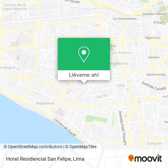 Mapa de Hotel Residencial San Felipe