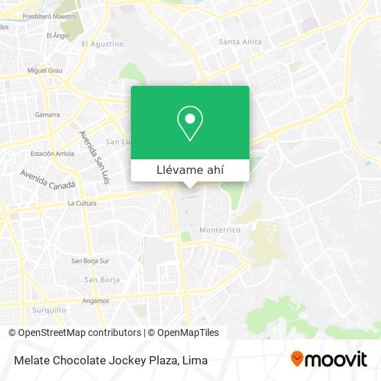 Mapa de Melate Chocolate Jockey Plaza