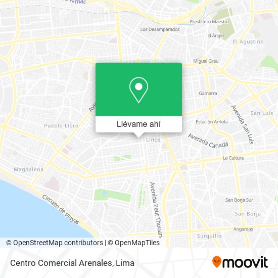Mapa de Centro Comercial Arenales