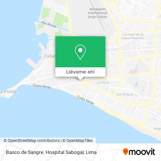 Mapa de Banco de Sangre. Hospital Sabogal