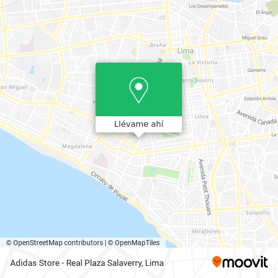 Mapa de Adidas Store - Real Plaza Salaverry