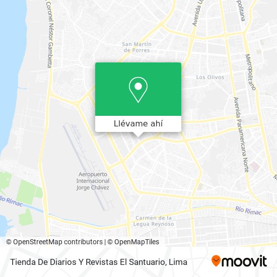 Mapa de Tienda De Diarios Y Revistas El Santuario