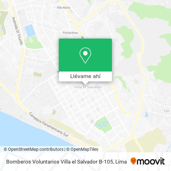 Mapa de Bomberos Voluntarios Villa el Salvador B-105