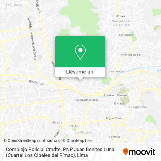 Mapa de Complejo Policial Cmdte. PNP Juan Benites Luna (Cuartel Los Cibeles del Rímac)