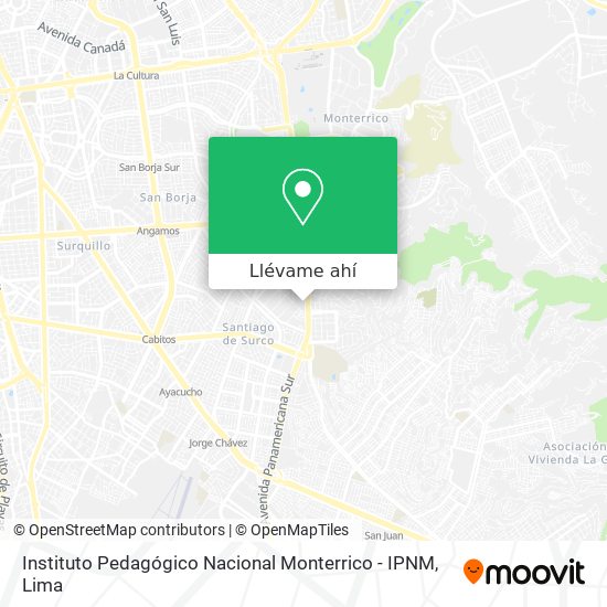 Mapa de Instituto Pedagógico Nacional Monterrico - IPNM