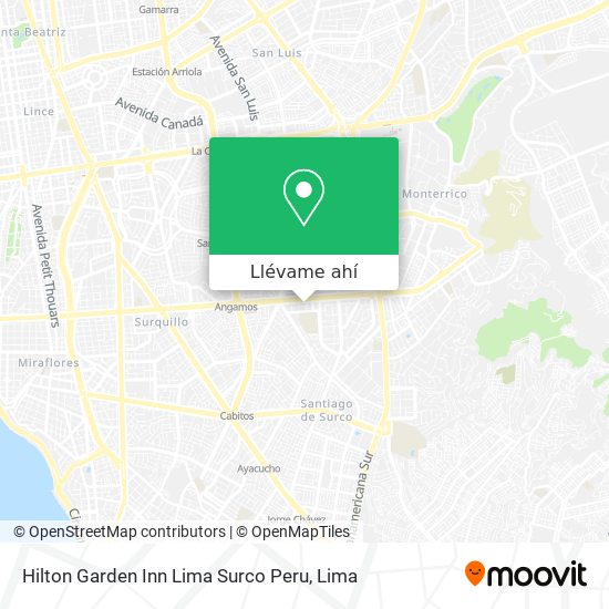 Mapa de Hilton Garden Inn Lima Surco Peru