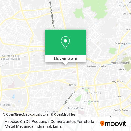 Mapa de Asociación De Pequenos Comerciantes Ferretería Metal Mecánica Industrial