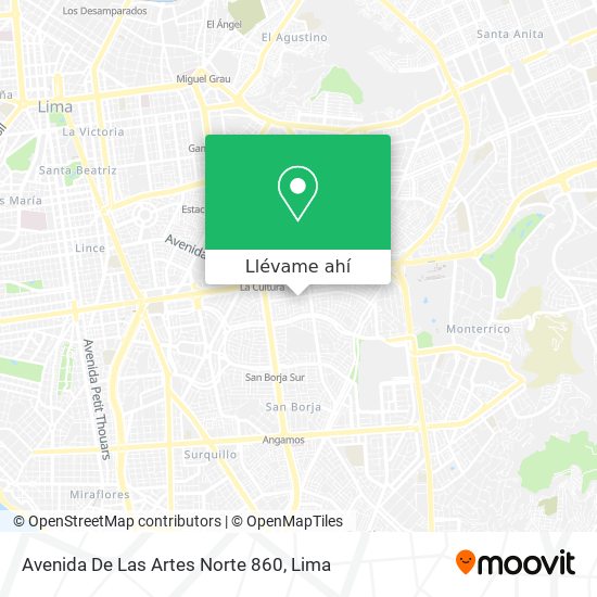 Mapa de Avenida De Las Artes Norte 860