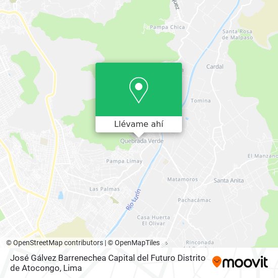Mapa de José Gálvez Barrenechea Capital del Futuro Distrito de Atocongo