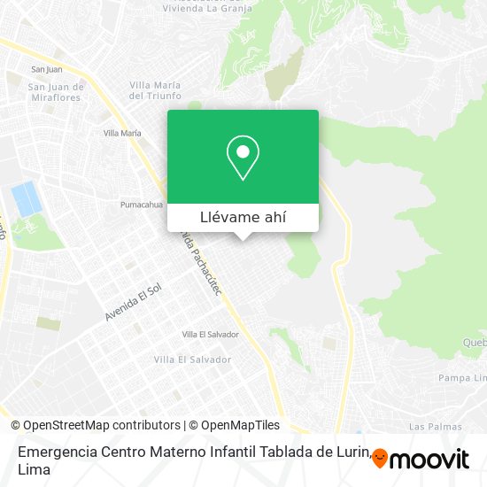 Mapa de Emergencia Centro Materno Infantil Tablada de Lurin