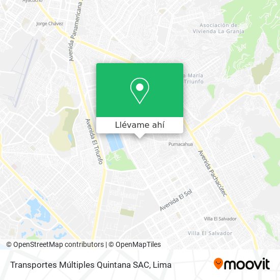 Mapa de Transportes Múltiples Quintana SAC