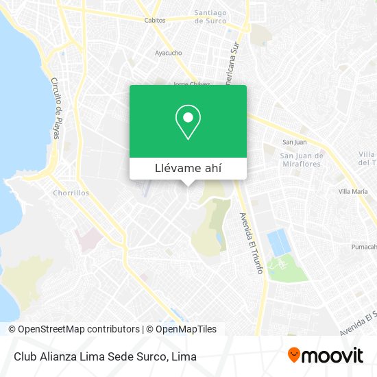 Mapa de Club Alianza Lima Sede Surco