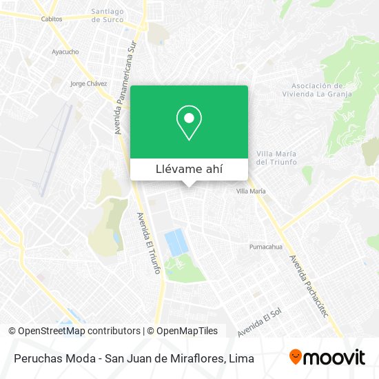 Mapa de Peruchas Moda - San Juan de Miraflores