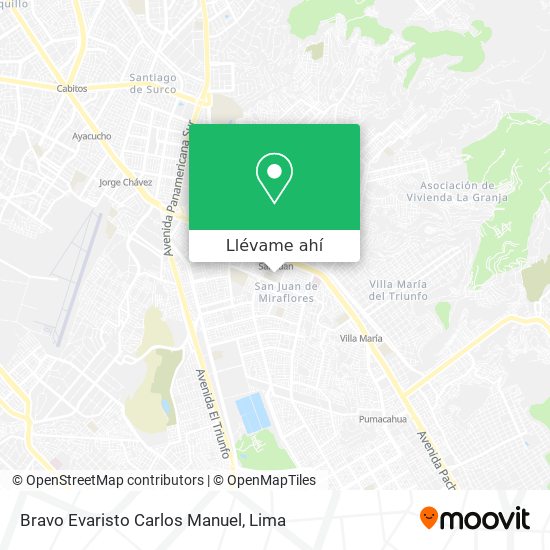 Mapa de Bravo Evaristo Carlos Manuel
