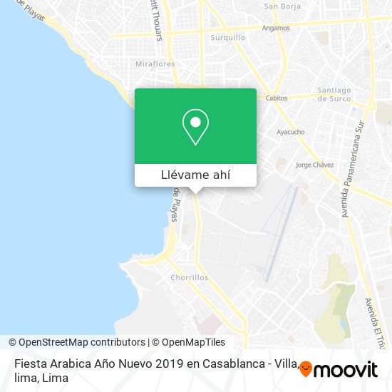 Mapa de Fiesta Arabica Año Nuevo 2019 en Casablanca - Villa, lima