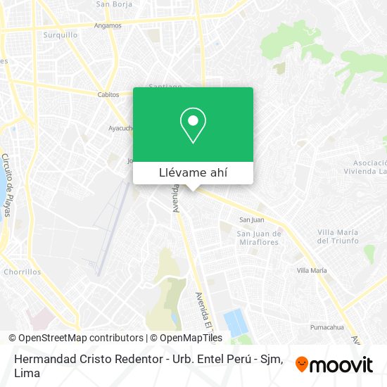 Mapa de Hermandad Cristo Redentor - Urb. Entel Perú - Sjm