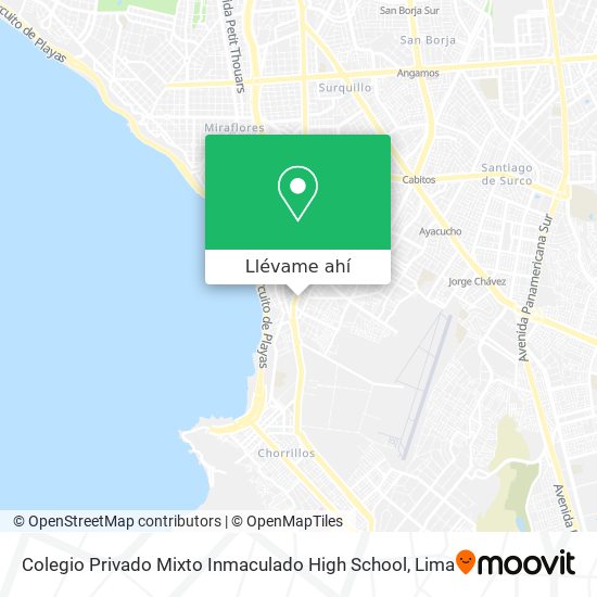 Mapa de Colegio Privado Mixto Inmaculado High School