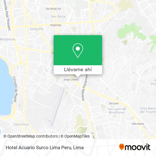 Mapa de Hotel Acuario Surco Lima Peru