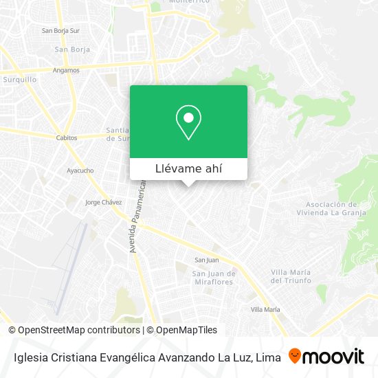 Mapa de Iglesia Cristiana Evangélica Avanzando La Luz