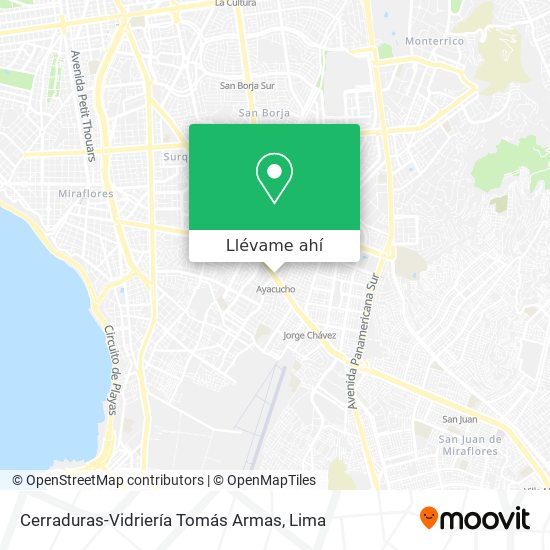 Mapa de Cerraduras-Vidriería Tomás Armas