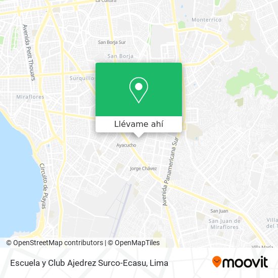 Mapa de Escuela y Club Ajedrez Surco-Ecasu