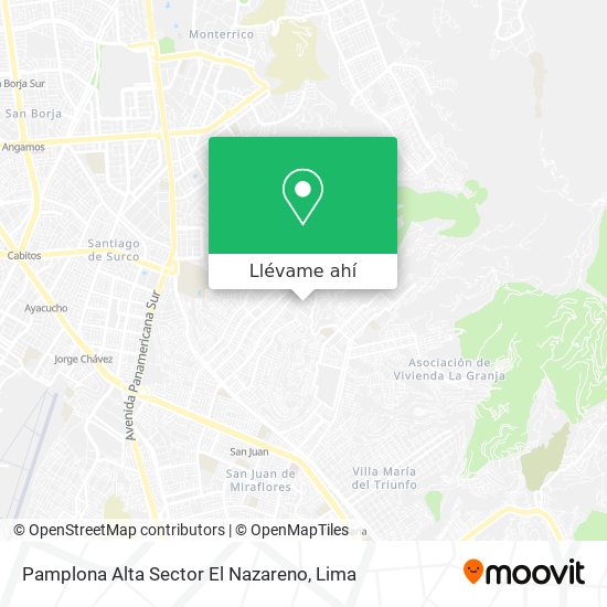 Mapa de Pamplona Alta Sector El Nazareno