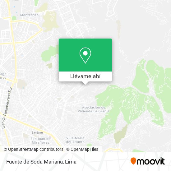 Mapa de Fuente de Soda Mariana