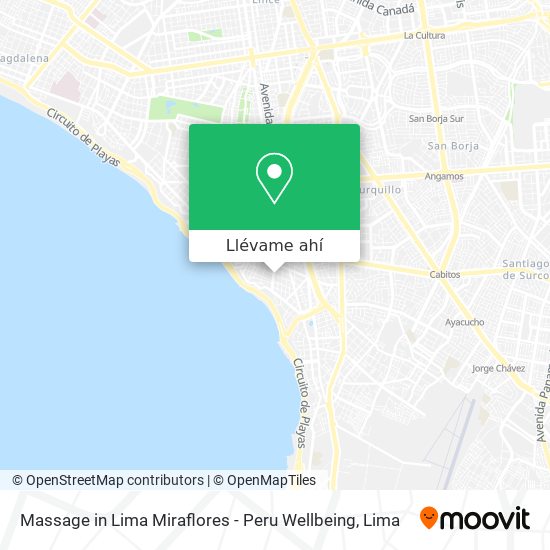 Mapa de Massage in Lima Miraflores - Peru Wellbeing