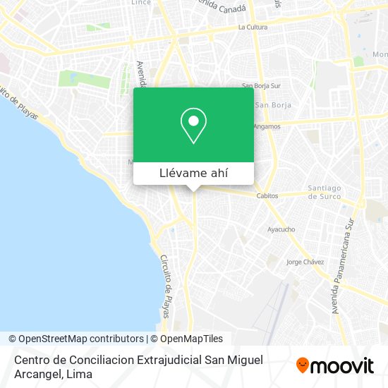 Mapa de Centro de Conciliacion Extrajudicial San Miguel Arcangel