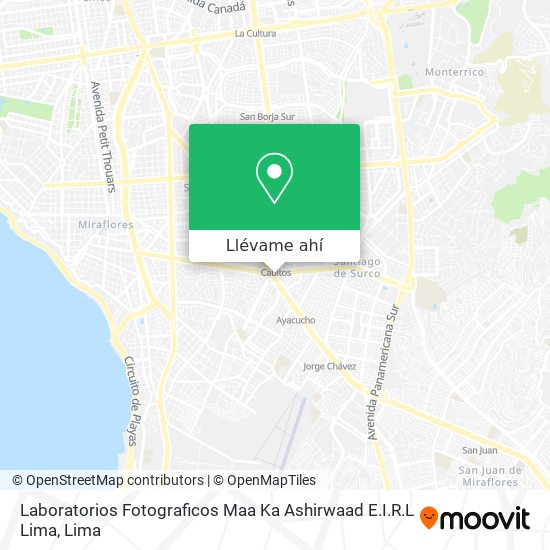 Mapa de Laboratorios Fotograficos Maa Ka Ashirwaad E.I.R.L Lima
