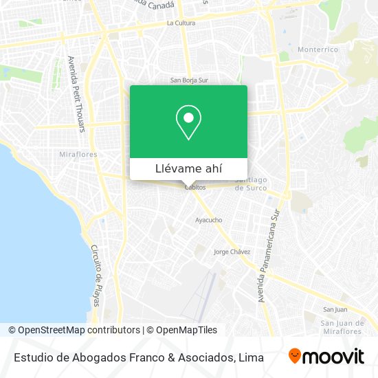 Mapa de Estudio de Abogados Franco & Asociados