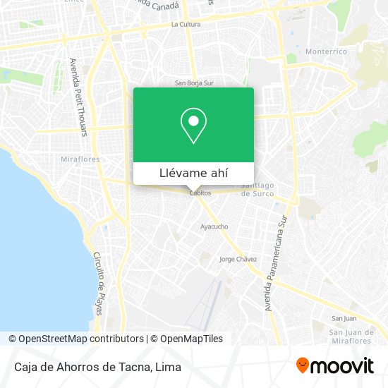 Mapa de Caja de Ahorros de Tacna