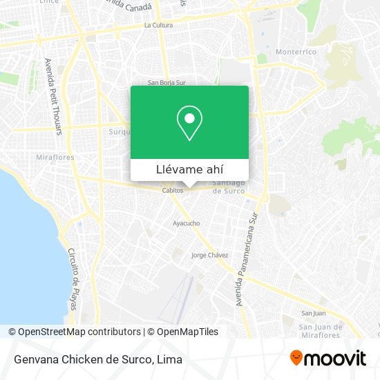 Mapa de Genvana Chicken de Surco