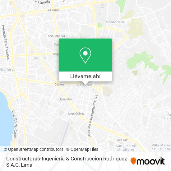 Mapa de Constructoras-Ingenieria & Construccion Rodriguez S.A.C