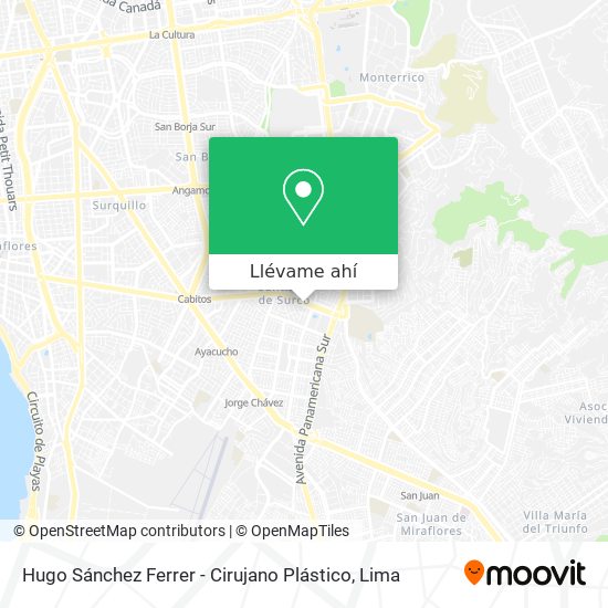 Mapa de Hugo Sánchez Ferrer - Cirujano Plástico